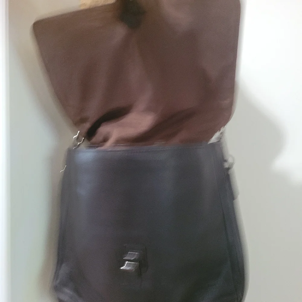 Rocha John Rocha Brown Leather Crossbody Messenger Bag